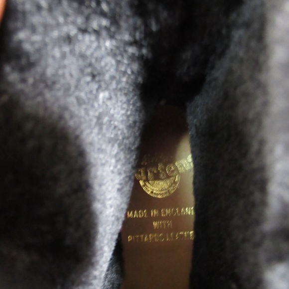 Dr Martens Barton Made In England Shearling Lined Leather Boots Black 5 M / 6 L - Picture 10 of 12